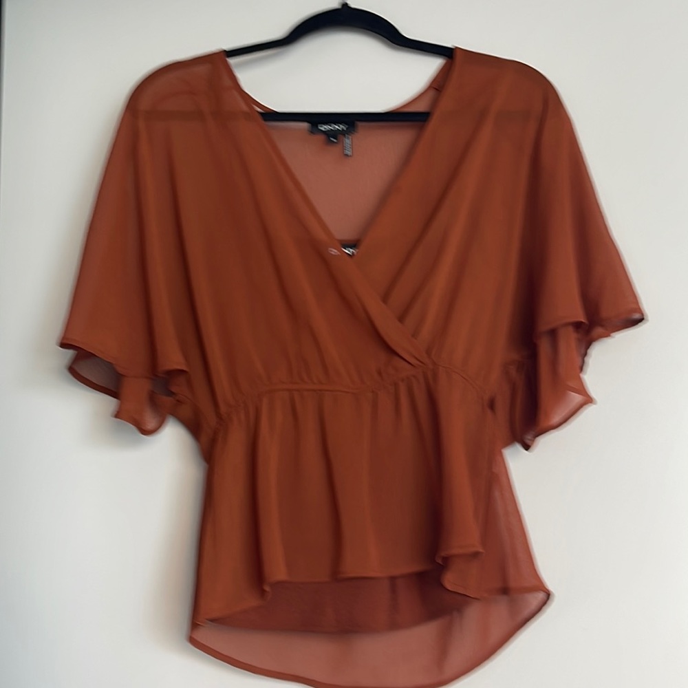 DKNY Burnt orange blouse with cami size XS